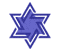 A star-shaped icon with interlocking lines in blue and purple hues, displaying subtle color variations
