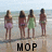 Four pixelated figures stand on a beach facing the ocean, with the word 'HOP' in bold black letters at the bottom.