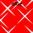 Red background with white diamond-shaped patterns and four instances of the text 'allie' in black pixelated font.