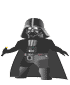 Four pixelated Darth Vader figures in black armor and cape, each holding a yellow lightsaber with varying positions against gray background.