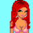 Pixelated cartoon character with red hair and pink bikini top next to text reading "Move Over Lindsay!!" on a split background of light blue and pink.