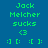 Green text on blue background displays 'Jack Melcher sucks' with emoticons, featuring a green highlight that shifts across different and in an animated sequence