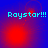 Four- of blue backgrounds with red circular glows and cyan text reading 'Raystar!!!' in each