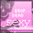 Pixelated pink and purple icon with 'DROP DEAD SEXY' text, featuring a partial skull background in multiple animation frames.