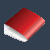 A pixelated red and white isometric block with a gradient surface on dark background.