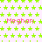 A static image with a white background covered in repeating green star patterns and pink text reading "Meghan" scattered across the surface.