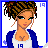 Animated contact sheet of a pixel art softball-themed buddy icon featuring a female character with braided hair and blue-and-white attire, including text frames spelling "SOFTBALL IS LIFE".