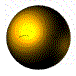 Golden spherical object transitions through multiple facial expressions and head angles in a of