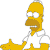 Pixelated yellow cartoon character with brown beard and mustache, wearing white shirt, holding yellow genie lamp, standing against white background.