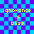 Pixelated text 'ignorance is bliss' repeated four times on a blue-purple checkered background with a faint overlay