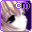 six pixelated images showing a girl's face with blonde hair and dark eyes, each containing 'cm' text in purple or black