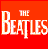 Pixelated red square icon with white text reading "THE BEATLES" in a retro font style, featuring dithering and color bleeding effects typical of early digital graphics.