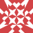 Red and white pixelated geometric pattern with symmetrical star-like design featuring four central diamond shapes.