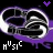 Animated purple and white icon with stylized 'music' text below a curved shape, featuring subtle motion in the lower section.