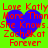 A static image with a bright green background, blue heart shape, and red text reading "Love Katly More Than She Knows. Zach&Kat Forever".