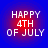 Four identical square icons display 'HAPPY 4TH OF JULY' text on a blue background with a red circular gradient center.