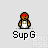 Pixelated character with red headband and white tank top in multiple poses, one hand raised, another showing a hand gesture with green chain, all labeled 'Sup G' below.
