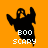 Pixelated ghost icon with 'BOO SCARY' text on orange background, showing color variations across frames.