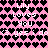 Pixelated pink background with black heart pattern and repeated white text 'Lily Loves You' and 'yes i do'.