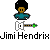 Pixel art character with afro hairstyle holding a guitar, displayed in multiple states