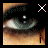 Animated contact sheet of a close-up eye with changing text overlays across 13 frames, each frame showing the same eye with different words or phrases below it.