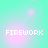 Four- of pixelated pink fireworks against a cyan background with 'FIREWORK' text in each