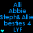 Blue text and cyan star icons on black background, with repeated names and phrases in a