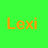 Six 48x48 pixel frames arranged in a contact sheet showing the word "Lexi" on different solid backgrounds with varying text colors and rendering styles.