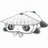 Pixelated grayscale image of a cartoon panda with large round eyes, a small nose, and a slightly open mouth, positioned horizontally against a white background.