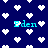 Dark blue background with scattered white pixelated hearts and four instances of the name 'Eden' in cyan text.