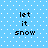 Pixelated text 'let it snow' repeated four times on a light blue background with white dots, arranged in two of two