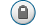 Pixelated circular icon with blue and white border enclosing a gray folder-like shape with white rectangular detail on top.