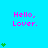 A static image with a bright cyan background displays repeated pink text "Hello, Lover." and green heart symbols arranged in vertical
