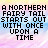 A pixelated image split into two vertical sections with text reading "A NORTHERN FAIRY TAIL STARTS OUT WITH ONCE UPON A TIME" on the left and "A SOUTHERN FAIRY TAIL STARTS OUT WITH Y'ALL AIN'T GONNA BELIEVE THIS SHIT" on the right, set against a pastel gradient background.