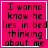 Four identical pink square with white borders display black pixelated text reading "I wanna know he lies in bed thinking about me"; the rightmost shows a cursor animation