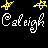 nine shows a name 'Caleigh' in white cursive text on black background with yellow star animations, each displaying different star positions and particle effects