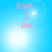 Pixelated pink text "Sam I Am" on a light blue background with shifting white lens flares.