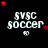 Pixelated 'SVSC SOCCER' text with red stars on black background, showing animation changes in star positions across frames.
