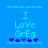 Pixelated blue background with cyan text reading "I Love Greg" and five dark blue stars below, showing identical static content