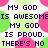 Pixelated text on a white background with overlapping pink and green circles, displaying religious-themed phrases.