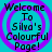 Four identical cyan with purple concentric circles and black text reading "Welcome To Silva's Colourful Page!" arranged in a