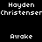 Pixelated text displays 'Hayden Christenser' and 'Awake' across red and black backgrounds with varying text color transitions.
