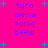 Pixelated text and cyan stars on a bright pink background, with two identical vertical of names