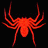 A red spider icon on black background with green text 'Original Icons .com' on dark green background, both rendered in pixelated style.