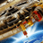 Static 48x48 pixel icon depicting a stylized spaceship with fiery exhaust against a starry background, rendered in low-resolution pixel art style.