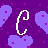 pixelated heart-shaped icons with white 'C' letters, each in a distinct color background including purple, pink, green, blue, and brown