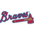 Pixelated script-style text reading 'Braves' in red and blue hues with a yellow accent on the final letter, set against a white background.