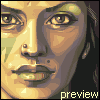 Pixelated close-up of a person's face with visible nose, lips, and eyes; the word 'preview' appears in white text at bottom right.