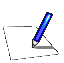 Blue pencil on white paper sheet with shadow, displayed in of six showing sequential animation frames