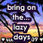 A static image with six text blocks on a beach-themed background featuring palm trees, water, and sand.